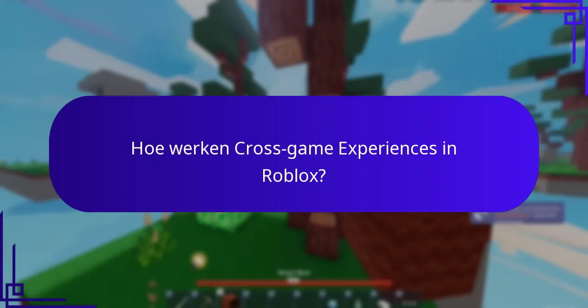 Hoe werken Cross-game Experiences in Roblox?